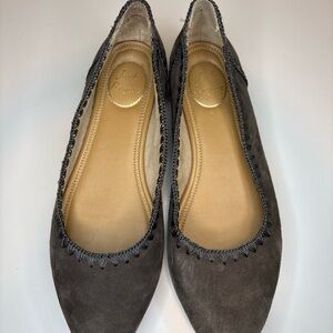 Jack Rogers Women's Gray Ellie Suede Ballet Flats Size 8M